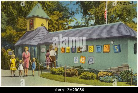 Eintritt zum Children's Zoo, Belle Isle - Detroit, Michigan, Sport- und Erholungseinrichtungen, Tichnor Brothers Collection, Postkarten der Vereinigten Staaten Stockfoto