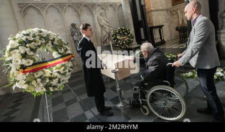 Bildfoto, aufgenommen während der Beerdigung von Kardinal Danneels, an der St.-Romboutskathedraal (Kathedrale Saint-Rombaut) in Mechelen, Freitag, den 22. März 2019. Kardinal Danneels starb am 14.. März im Alter von 85 Jahren. BELGA FOTOPOOL BENOIT DOPPPAGNE Stockfoto