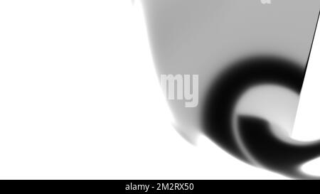 Abstrakte Schwarz-Weiß-Darstellung eines gekrümmten Musters. 3D-Rendering, 3D-Computer generiert Bild Stockfoto