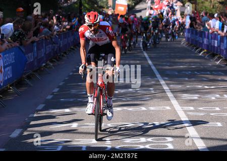 Belgische Jelle Vanendert von Lotto Soudal in Aktion während des eintägigen Radrennen „Amstel Gold Race“, 263 km von Maastricht nach Berg en terblijt, Niederlande, Sonntag, 21. April 2019. BELGA-FOTOPOOL VINCENT KALUT Stockfoto