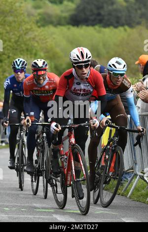 Belgischer Bjorg Lambrecht von Lotto Soudal in Aktion während der 105.. Ausgabe des eintägigen Radrennen Lüttich-Bastogne-Lüttich, Sonntag, den 28. April 2019, 258 km in Lüttich. BELGA FOTO ERIC LALMAND Stockfoto