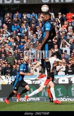 Club's Wesley Moraes fights for the ball during a soccer match between Club Brugge and RC Genk, Sunday 12 May 2019 in Brugge, on day 8 (out of 10) of the Play-off 1 of the 'Jupiler Pro League' Belgian soccer championship. BELGA PHOTO KURT DESPLENTER Stock Photo