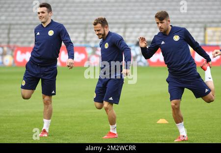 Ryan Fraser (M) aus Schottland wurde am Montag, den 10. Juni 2019 in Brüssel in einem Training der schottischen Fußballnationalmannschaft gezeigt. Morgen trifft das Team die belgischen Red Devils in einem Qualifikationsspiel zur UEFA Euro 2020. BELGA PHOTO VIRGINIE LEFOUR Stockfoto