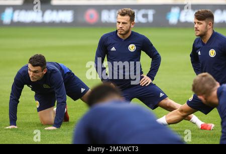 Der schottische Ryan Fraser wurde am Montag, den 10. Juni 2019 in Brüssel während eines Trainings der schottischen Fußballnationalmannschaft fotografiert. Morgen trifft das Team die belgischen Red Devils in einem Qualifikationsspiel zur UEFA Euro 2020. BELGA PHOTO VIRGINIE LEFOUR Stockfoto