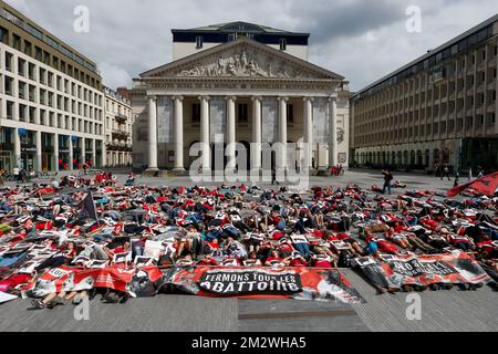 Abbildung zeigt einen märz für die Schließung der Schlachthöfe in Brüssel, Sonntag, den 16. Juni 2019. BELGA FOTO NICOLAS MAETERLINCK Stockfoto