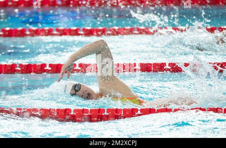 Melbourne, Australia. 14th Dec, 2022. Zhang Ke of China competes during the women's 800m freestyle final at the 16th FINA World Swimming Championships (25m) 2022, in Melbourne, Australia, Dec. 14, 2022. Credit: Hu Jingchen/Xinhua/Alamy Live News Stock Photo