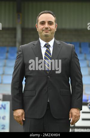 Teammanager Baturalp Soydas posiert beim Fotoshooting von KVC Westerlo um 2019-2020 Uhr vor der Saison 2019-2020 der Proximus League 1B-Division der belgischen Fußballmeisterschaft am Dienstag, den 16. Juli 2019 in Westerlo. BELGA FOTO JOHN THYS Stockfoto