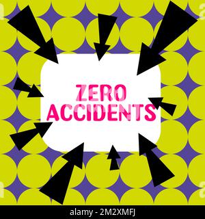 Konzeptionelle Darstellung Null Unfälle. Ein Wort über eine wichtige Strategie zur Vermeidung von Arbeitsunfällen Stockfoto