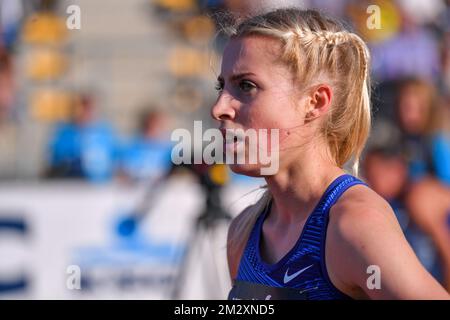 Die belgische Elise Vanderelst wurde auf der 40.. Ausgabe des KBC-Sporttagungsgipfels Nacht van de Atletiek in Heusden-Zolder am Samstag, den 20. Juli 2019, fotografiert. BELGA FOTO LUC CLAESSEN Stockfoto