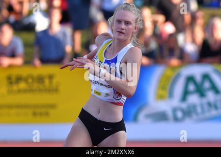 Die belgische Laura Van Den Brande wurde während des High-Jump-Ereignisses auf der 40.. Ausgabe des KBC-Leichtathletiktagung Nacht van de Atletiek in Heusden-Zolder am Samstag, den 20. Juli 2019, in Aktion gezeigt. BELGA FOTO LUC CLAESSEN Stockfoto