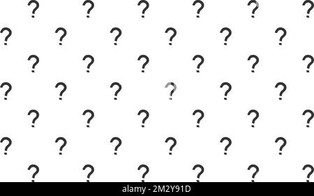 Fragezeichen nahtloses Muster . Vektor nahtloses Muster mit Fragezeichen. Monochromer Hipster-Hintergrund. Handgezeichnete zufällige schwarze Satzzeichen Stock Vektor