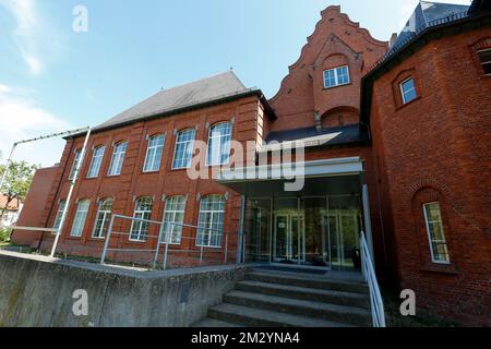 Abbildung zeigt die Schule „Selam College“ in Genk, Freitag, 30. August 2019. Der flämische Bildungsminister kündigte an, dass die Schule nicht die erforderlichen Arbeitserlaubnisse erhalten werde, und behauptete, dass die grundlegenden Menschenrechte nicht geachtet würden. BELGA FOTO NICOLAS MAETERLINCK Stockfoto