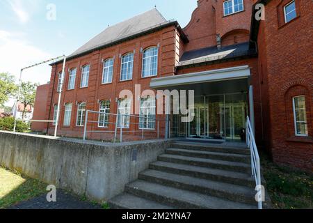 Abbildung zeigt die Schule „Selam College“ in Genk, Freitag, 30. August 2019. Der flämische Bildungsminister kündigte an, dass die Schule nicht die erforderlichen Arbeitserlaubnisse erhalten werde, und behauptete, dass die grundlegenden Menschenrechte nicht geachtet würden. BELGA FOTO NICOLAS MAETERLINCK Stockfoto