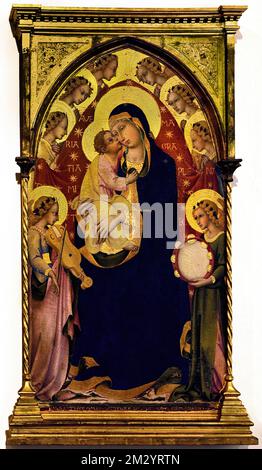 Madonna und Kind, von Sano di Pietro, 1405-1481, christliche Kunst, Italien, Italienisch. Stockfoto