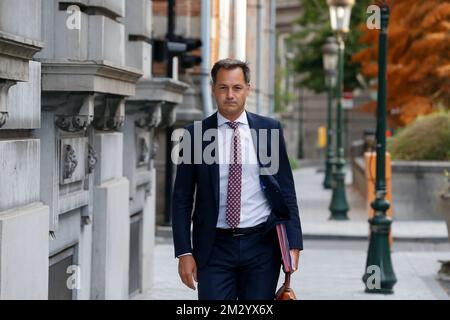 Der Minister für Zusammenarbeit, Entwicklung der Digitalen Agenda, Postdienste und Finanzen Alexander De Croo trifft am Freitag, den 06. September 2019, zu einer Tagung des ministerrates der Bundesregierung in Brüssel ein. BELGA FOTO NICOLAS MAETERLINCK Stockfoto