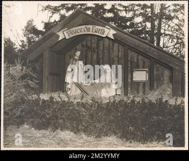 Forest Hills und Mt. Hope Friedhof. Peace on Earth, Krippen, Krippen, Krippen, Forest Hills Cemetery Boston, Mass. Leon Abdalian Kollektion Stockfoto