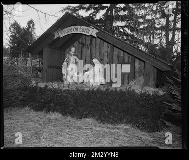 Forest Hills und Mt. Hope Friedhof. Peace on Earth, Krippen, Krippen, Krippen, Forest Hills Cemetery Boston, Mass. Leon Abdalian Kollektion Stockfoto