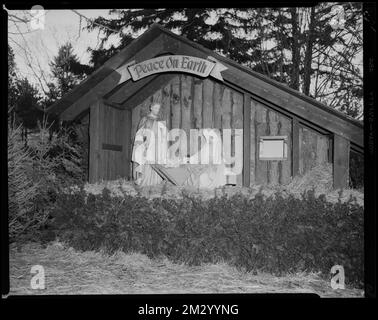 Forest Hills und Mt. Hope Friedhof. Peace on Earth, Krippen, Krippen, Krippen, Forest Hills Cemetery Boston, Mass. Leon Abdalian Kollektion Stockfoto