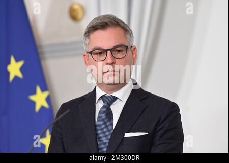 Wien, Österreich. 14. Dezember 2022. Ministerrat der Bundesregierung im Bundeskanzleramt mit Bundesfinanzminister Dr. Magnus Brunner (ÖVP) Stockfoto