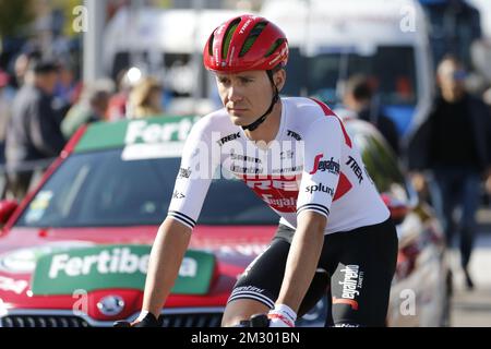 Belgischer Edward Theuns von Trek-Segafredo, abgebildet in Stufe 17 der 2019. Ausgabe des Radrennen „Vuelta a Espana“, Tour of Spain, von Aranda de Duero nach Guadalajara (219,6 km), Mittwoch, 11. September 2019. BELGA FOTO YUZURU SUNADA - FRANKREICH RAUS Stockfoto