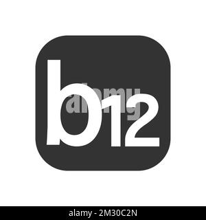 Graues Vitamin B12-Symbol. Cobalamin-Vitamin-Tropfenpillen-Kapsel. Glänzend graue Essenz-Tröpfchen. Beauty-Treatment-Ernährung Hautpflegedesign. Vektor-Illustration Stock Vektor