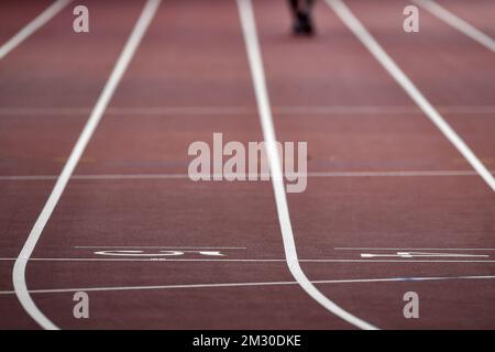 Abbildung zeigt die Vorbereitungen vor Beginn der IAAF-Leichtathletik-Weltmeisterschaft in Doha, Katar, Mittwoch, den 25. September 2019. Die Welten finden vom 27. September bis zum 6. Oktober statt. BELGA FOTO DIRK WAEM Stockfoto