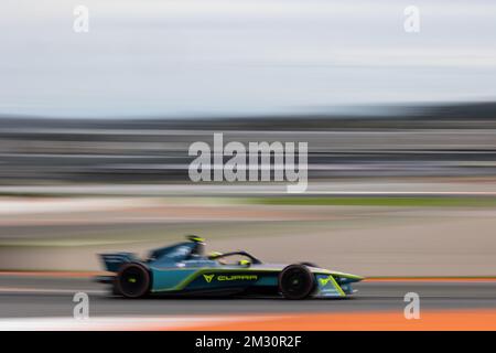 04 FRIJNS Robin (nld), Team ABT – CUPRA, Spark-Mahindra, Mahindra M9-Electro, Action während der ABB FIA Formel E Valencia Testing 2022 auf dem Circuit Ricardo Tormo vom 13. Bis 16. Dezember 2022 in Cheste, Spanien – Photo Germain Hazard / DPPI Stockfoto