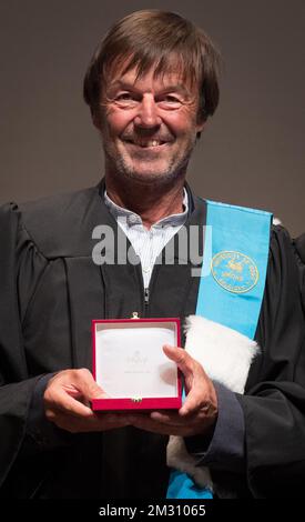 Umweltaktivist und ehemaliger französischer Minister Nicolas Hulot auf einer Zeremonie für den Doktor Honoris Causa Ehrendoktor der UMons-Universität am Donnerstag, den 10. Oktober 2019 in Mons. BELGA FOTO BENOIT DOPPPAGNE Stockfoto