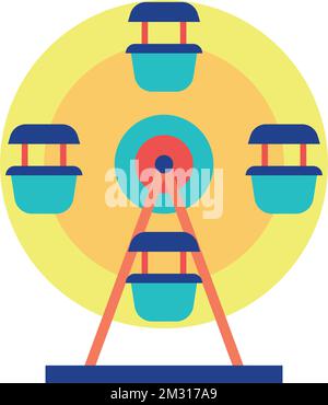 Isolierter Ferris-Vergnügungspark Icon Vector Stock Vektor