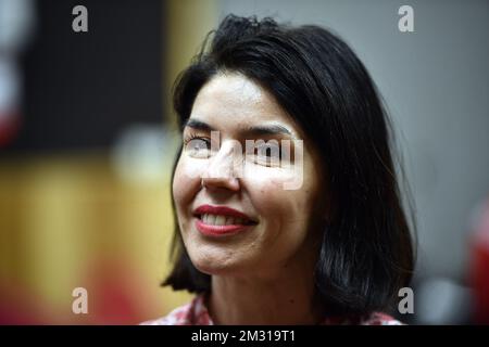 Föderation Wallonien - Brüsseler Sportminister Valerie Glatigny wurde am zweiten Tag eines Pressebesuchs im Trainingslager der Athleten der Paralympischen Mannschaft Belgien im Vorfeld der Paralympischen Spiele 2020 in Tokio, Dienstag, den 29. Oktober 2019, in Paris gezeigt. Die Paralympischen Spiele 2020 in Tokio finden vom 25. August bis zum 06. September 2020 statt. BELGA FOTO ERIC LALMAND Stockfoto