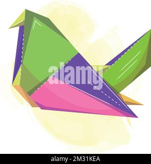Isolated cute parrot origami sketch icon Vector Stock Vektor