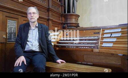 Koos van de Linde, technicien conseil en orgues, expert de la facture des orgues de la Renaissance on the picture about the Belga article 'L'orgue du Conservatoire de Bruxelles a retenti une derniere fois avant sa Restauration', 28/11/2019 15:35, in BRÜSSEL. BESTE VERFÜGBARE QUALITÄT - BELGA PHOTO OPHELIE DELAROUZEE Stockfoto