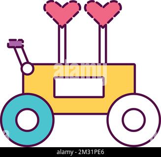 Isolated amusement park cotton candy mobile shop icon Vector Stock Vector