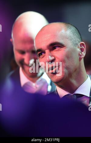 Der belgische Cheftrainer Roberto Martinez trifft am Samstag, den 30. November 2019 in Bukarest, Rumänien, zur Endauslosung der UEFA Euro 2020 ein. Das Euro 2020-Turnier findet vom 12. Juni bis zum 12. Juli 2020 in 12 Städten in ganz Europa statt. BELGA FOTO BRUNO FAHY Stockfoto