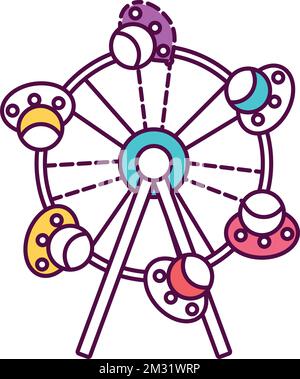 Isolierter Vergnügungspark ufo ferris Icon Vector Stock Vektor