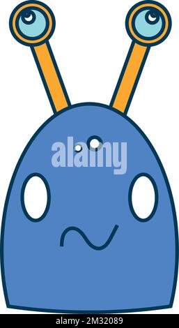 Isolierter bunter, flauschiger Alien-Ikon-Vektor Stock Vektor