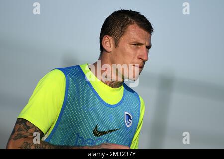 Genks Sebastien Dewaest wurde am Mittwoch, den 08. Januar 2020 im Wintertrainingslager der belgischen Fußballmannschaft KRC Genk in Benidorm, Spanien, gezeigt. BELGA FOTO YORICK JANSENS Stockfoto