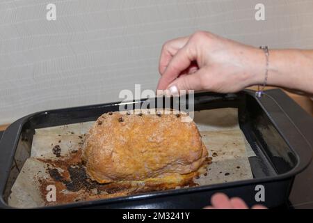 Weihnachtsschinken ist eine Tradition in den nordischen Ländern Stockfoto