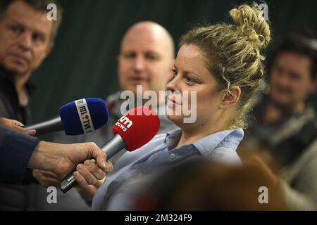 Die belgische Tennisspielerin Kim Clijsters, die in einem Open-Media-Moment bei der Rückkehr der belgischen ehemaligen Weltmeisterin Kim Clijsters in ihrem Tenniscenter namens Kiml Clijsters Sports & Health Club in Bree, Mittwoch, den 15. Januar 2020, fotografiert wurde. BELGA FOTO YORICK JANSENS Stockfoto