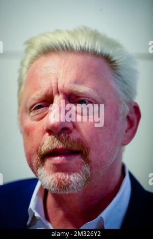 Ehemaliger Tennisspieler Boris Becker aus Deutschland, Weltmeisterschaft 1, während einer Eurosport-Interview-Mediensitzung bei den „Australian Open“ Tennis Grand Slam, 23January 2020 im Melbourne Park, Australien. Dieser erste Grand Slam der Saison findet vom 20. Januar bis zum 2. Februar 2020 statt. BELGA FOTO PATRICK HAMILTON Stockfoto