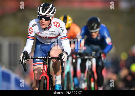 Britsh Ben Tullet zeigte in Aktion das Cyclocross-Rennen der Weltmeisterschaft U23 in Hoogerheide, Niederlande, die 9.. Und letzte Etappe der UCI-Weltmeisterschaft am Sonntag, den 26. Januar 2020. BELGA FOTO DAVID STOCKMAN Stockfoto