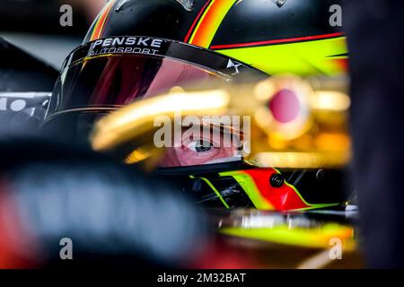 VANDOORNE Stoffel (Bel), DS Penske Formula E Team, Spark-DS, DS E-tense FE23, Portrait während der ABB FIA Formula E Valencia Testing 2022 auf dem Circuit Ricardo Tormo vom 13. Bis 16. Dezember 2022 in Cheste, Spanien - Photo Paulo Maria / DPPI Stockfoto