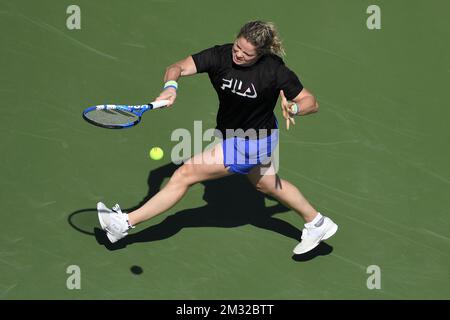 Belgische Kim Clijsters ein Training im Vorfeld der Dubai Tennis Championships 2020 in Dubai, Vereinigte Arabische Emirate, Samstag, 15. Februar 2020. BELGA FOTO YORICK JANSENS Stockfoto