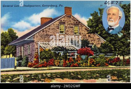 General Lees Hauptquartier, Gettysburg, PA. , Historische Gebäude, Häuser, Tichnor Brothers Collection, Postkarten der Vereinigten Staaten Stockfoto