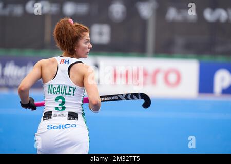 Valencia, Spanien. 14.. Dezember 2022. Sarah McAuley von Irland #3 in Aktion während des FIH Hockey Women's Nations Cup Spanien 2022 auf dem Poliesportiu Municipal Verge del Carme.(Endergebnisse; Irland 2:2 Korea ) Kredit: SOPA Images Limited/Alamy Live News Stockfoto