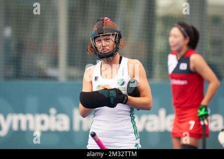 Valencia, Spanien. 14.. Dezember 2022. Sarah McAuley von Irland #3 in Aktion während des FIH Hockey Women's Nations Cup Spanien 2022 auf dem Poliesportiu Municipal Verge del Carme.(Endergebnisse; Irland 2:2 Korea ) Kredit: SOPA Images Limited/Alamy Live News Stockfoto