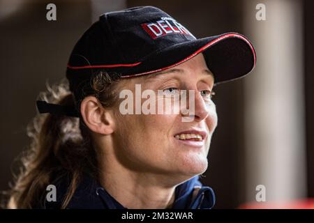 Belgisches Delfine Persoon wurde auf einer Pressekonferenz am Donnerstag, den 09. Juli 2020 in Hooglede-Gits gezeigt. BELGA FOTO KURT DESPLENTER Stockfoto