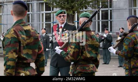 Ehemaliger Generalverteidiger Marc Compernol, Bild während der Zeremonie zur Übertragung des Befehls des belgischen Verteidigungschefs an der königlichen Militärschule in Brüssel, Freitag, den 10. Juli 2020. BELGA FOTO BENOIT DOPPPAGNE Stockfoto