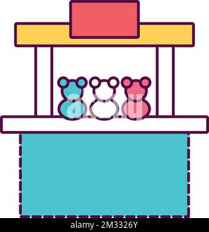 Isolierter Teddybär-Zelt-Vergnügungspark Icon Vector Stock Vektor