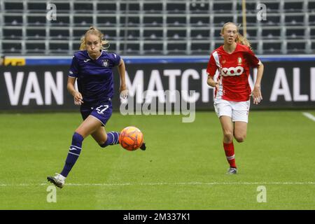 Anderlecht's Tessa Wullaert, gefilmt während des Fußballspiels zwischen RSCA Anderlecht und Standard de Liege, am ersten Tag der Women¿øs Scooore Super League, in Tubize, Samstag, den 29. August 2020. BELGA FOTO THIERRY ROGE Stockfoto